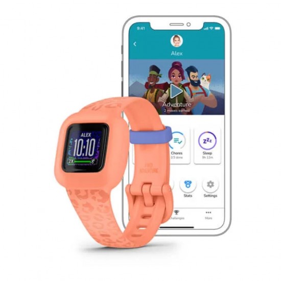 Garmin vívofit jr. 3 – Black Cosmic & Peach Leopard
